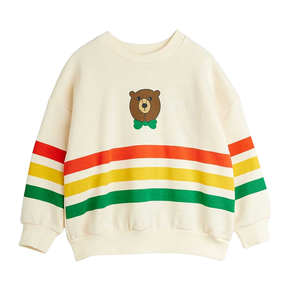 Mini Rodini Bluza dla dzieci Bear stripe Ecru