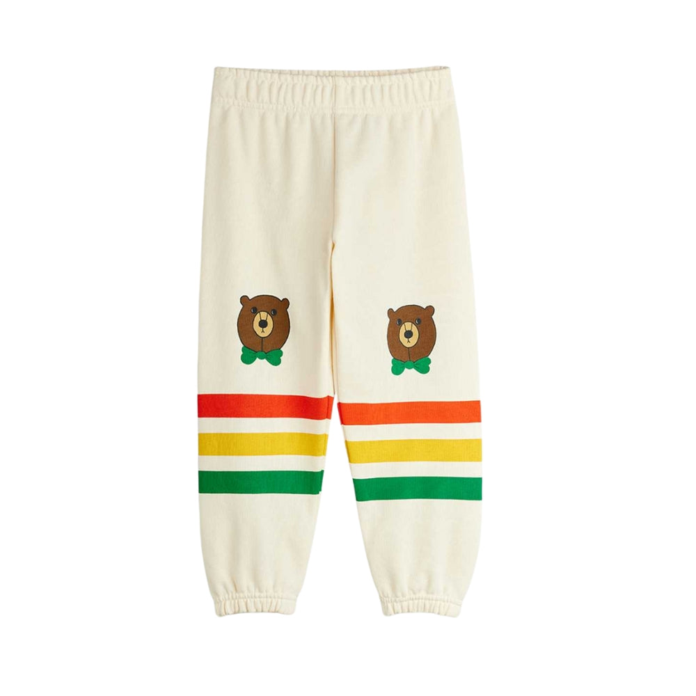 Mini Rodini Spodnie dresowe dla dzieci Bear stripe Ecru