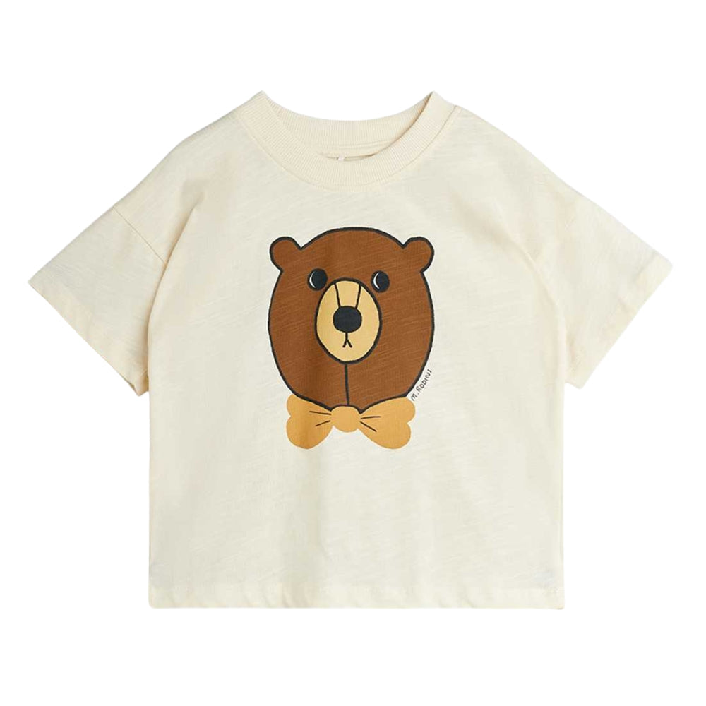 Mini Rodini Koszulka dla dzieci Bear Offwhite