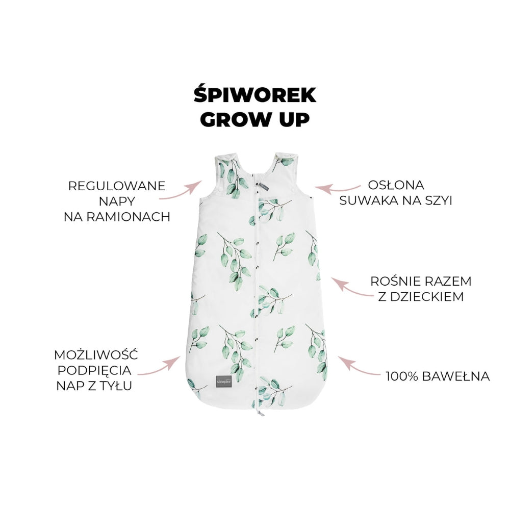 Sleepee Śpiworek do spania Grow Up Vintage Animals Sky Blue