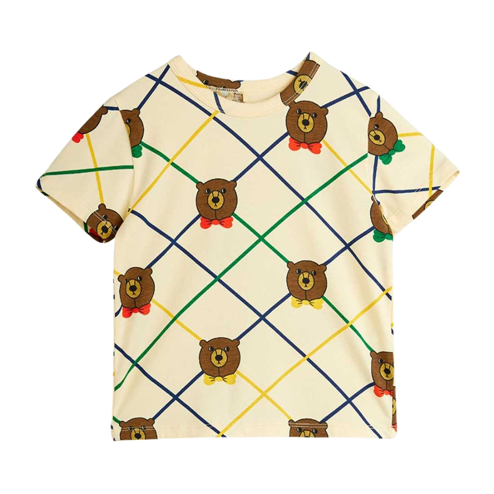 Mini Rodini Koszulka dla dzieci Bear check Ecru