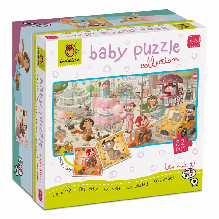 Ludattica Dwustronne puzzle dla dzieci Miasto