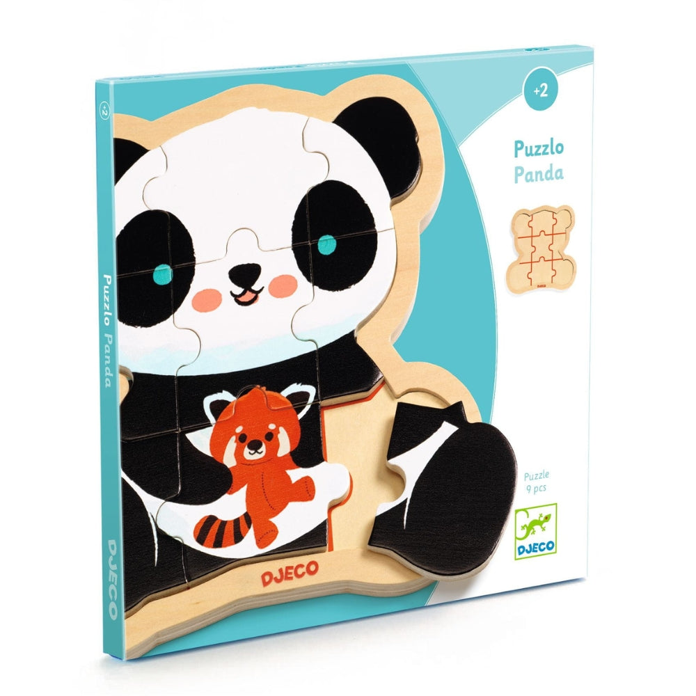 Djeco Drewniane puzzle dla dzieci w ramce Panda