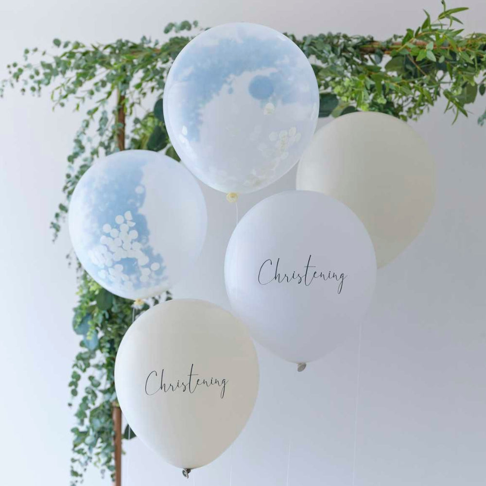 Gingerray balony lateksowe White, Nude and Confetti Chrzest