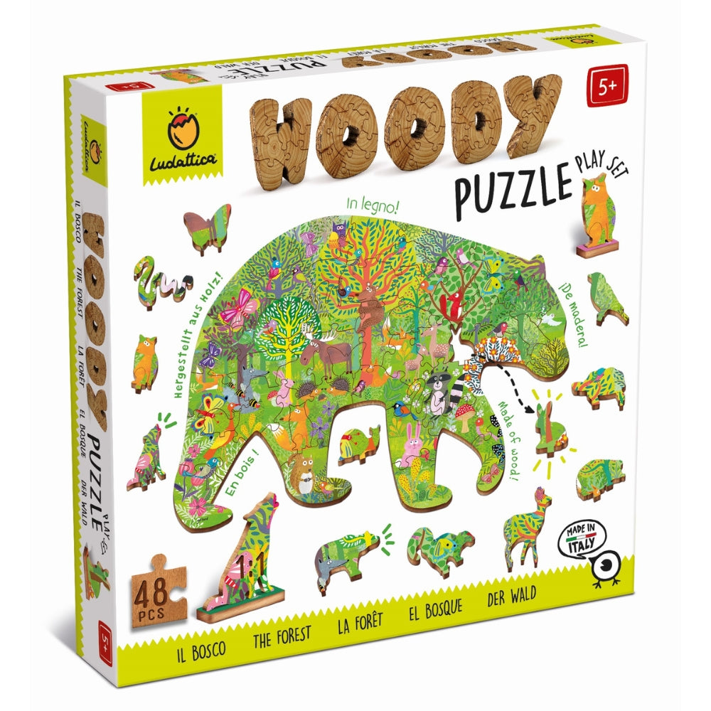 Ludattica Drewniane puzzle dla dzieci Las