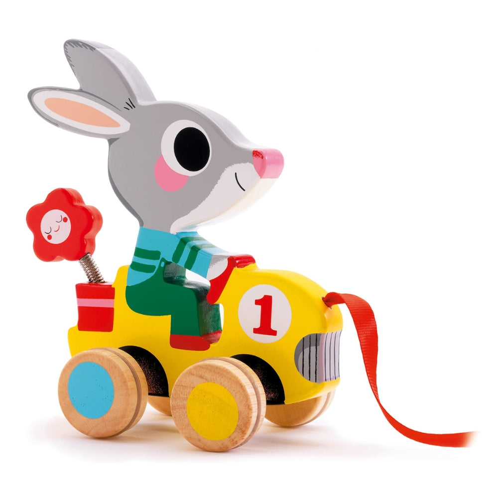 Djeco Drewniana zabawka do ciągnięcia królik