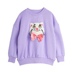Mini Rodini Bluza dla dzieci Cat with bowtie Purple