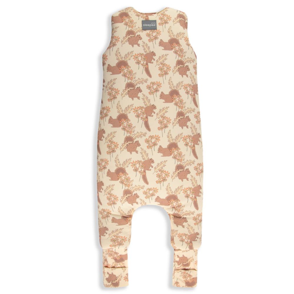 Sleepee Dwustronny śpiworek do spania z nóżkami Vintage Animals Almond/Cream 6-12 m