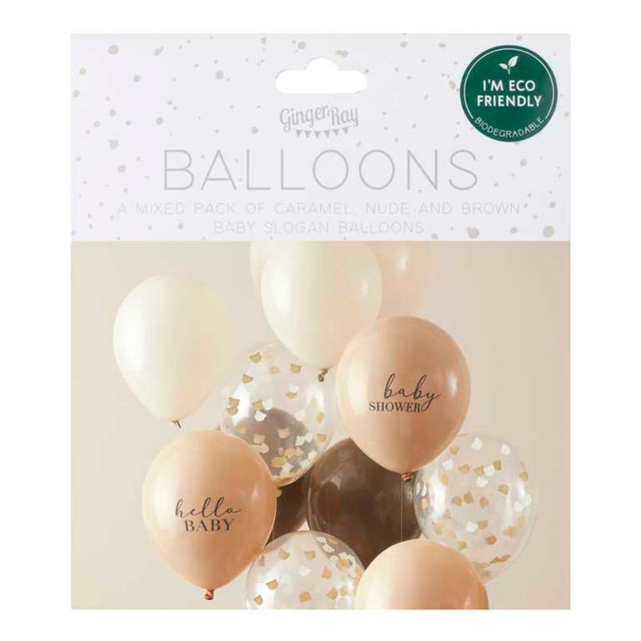 Gingerray balony lateksowe Neutral Baby Shower Balloons Bundle