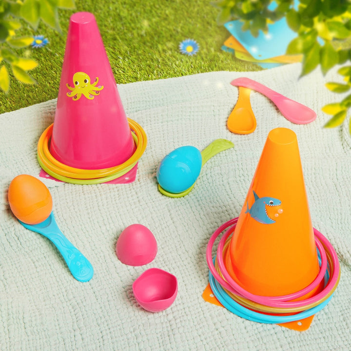 B.Toys Gra zręcznościowa dla dzieci obręcze i jajka