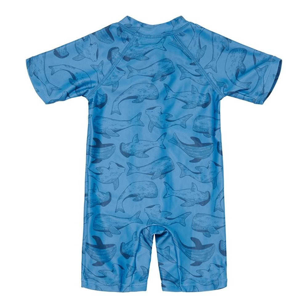 Little Dutch Strój kąpielowy dla niemowląt z rękawami Sea Life Blue 86/92