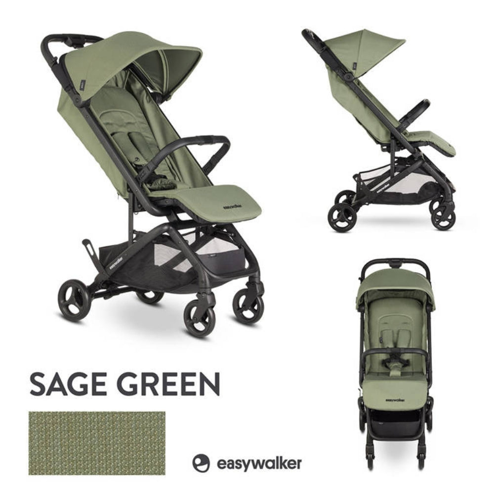Easywalker wózek spacerowy z torbą transportową sage green