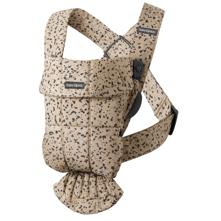 BABYBJORN Nosidełko dla niemowlaka MINI Woven Beige/Dark grey print