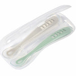 Beaba Łyżeczki dla niemowląt sage green 2szt. w podróżnym etui