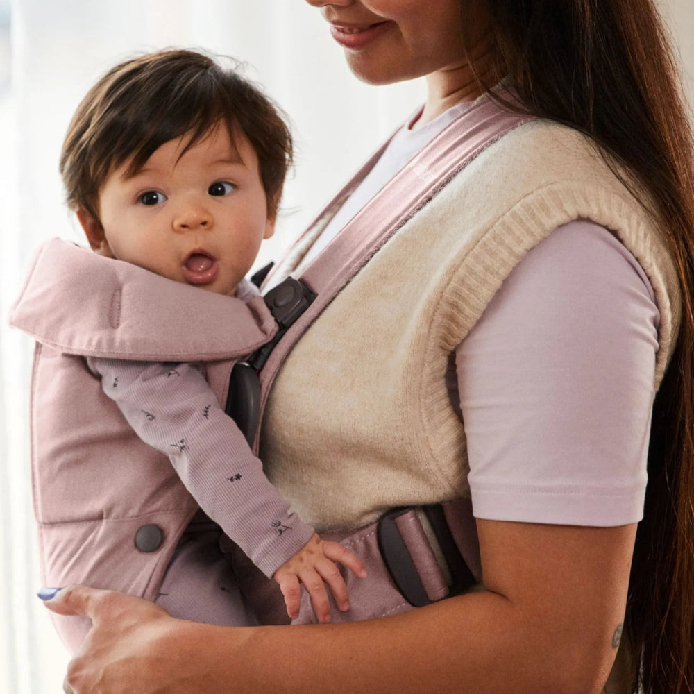 BABYBJORN Nosidełko dla niemowlaka MINI Woven Dusty pink