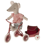 Maileg maskotka mysz Tricycle Big sister Red