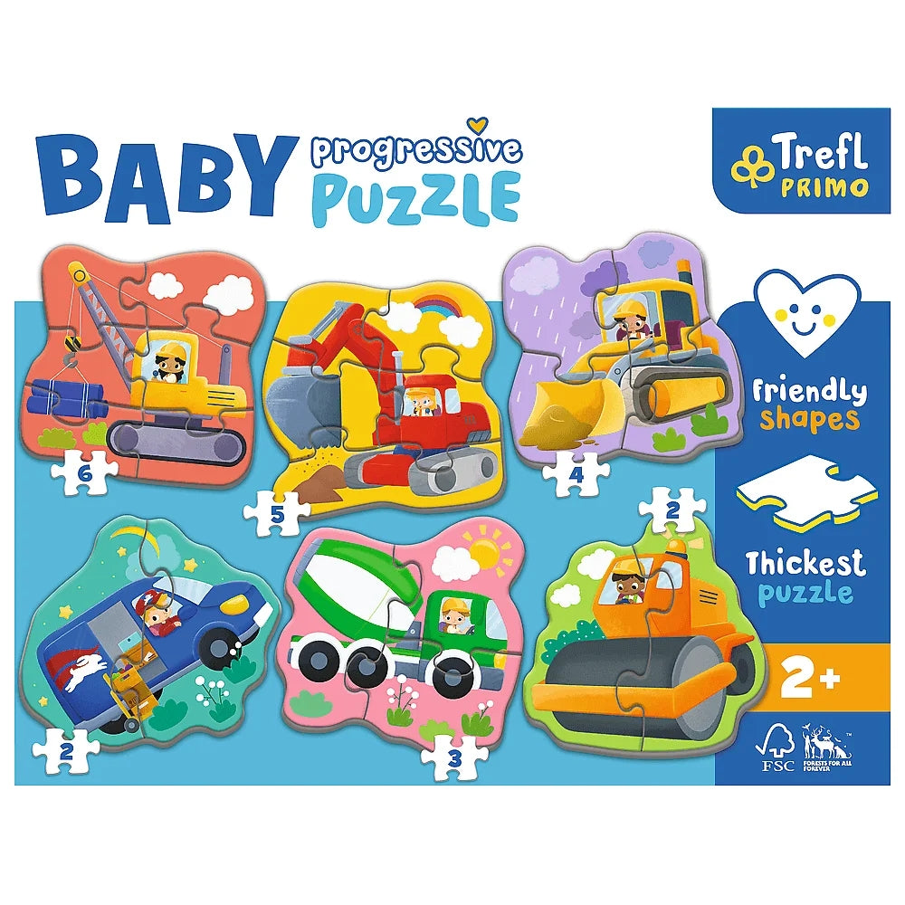 Trefl Puzzle dla dzieci Baby Progressive Pojazdy
