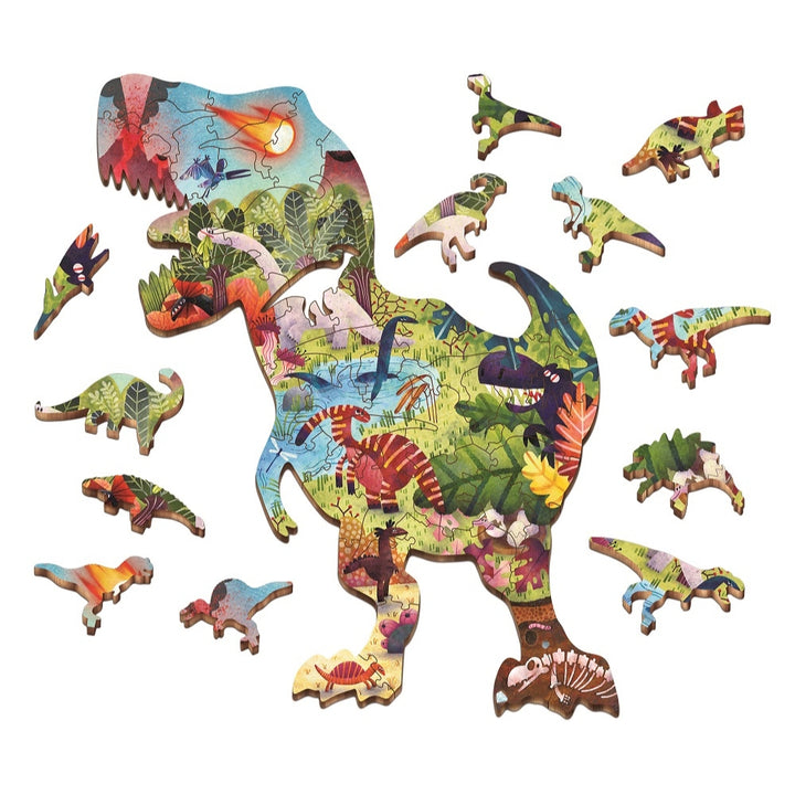 Ludattica Drewniane puzzle dla dzieci Dinozaury