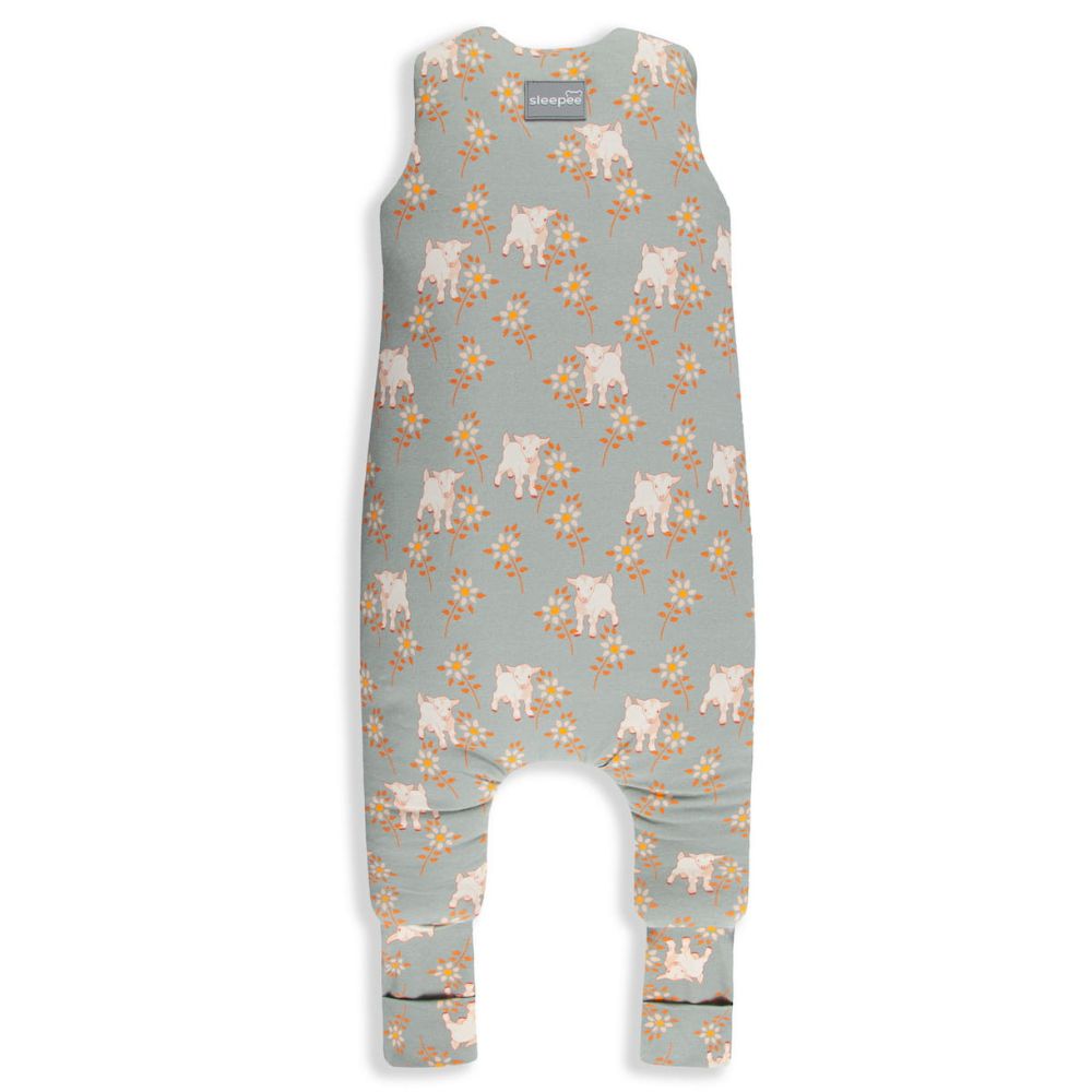 Sleepee Dwustronny śpiworek do spania z nóżkami Vintage Animals Sky Blue/Cream 6-12 m