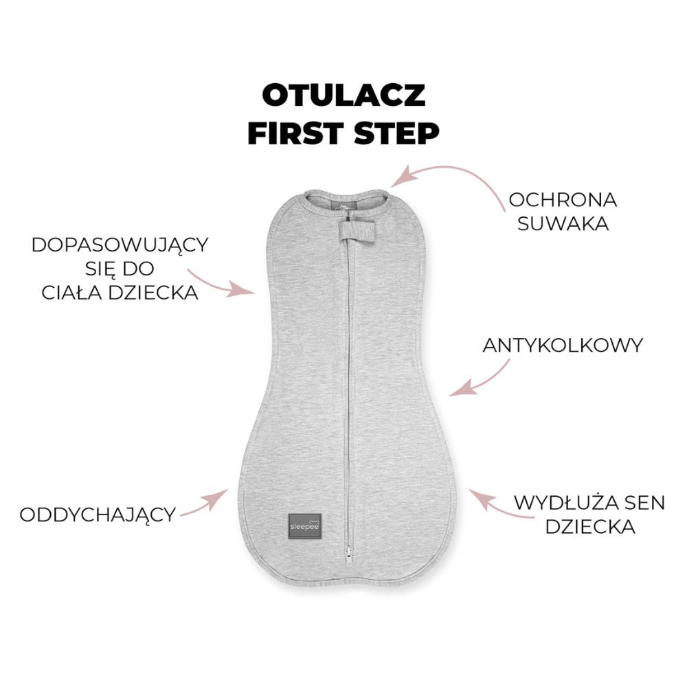 Sleepee otulacz niemowlęcy first step z czapeczką bohemian sand