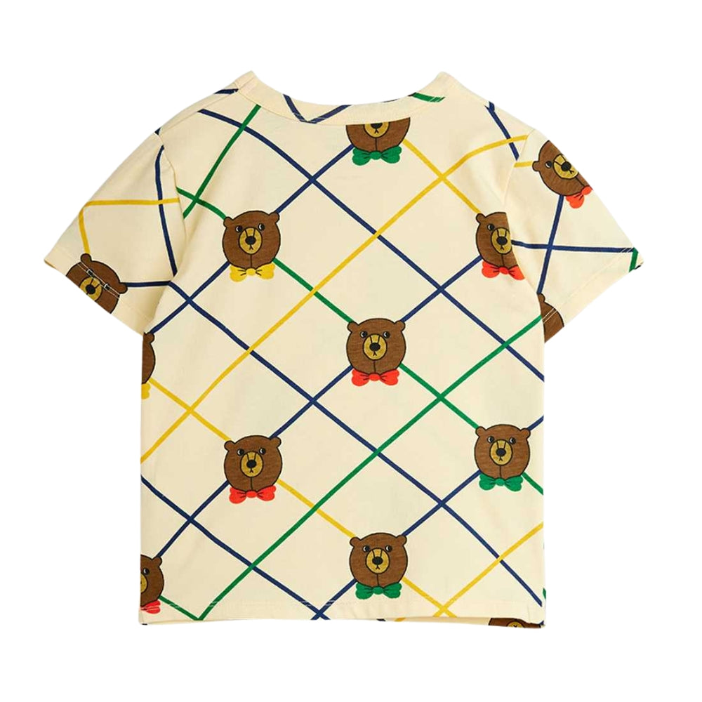 Mini Rodini Koszulka dla dzieci Bear check Ecru