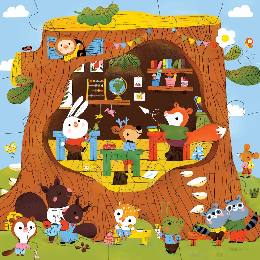 Mudpuppy Puzzle dla dzieci układanka podłogowa Leśna Szkoła