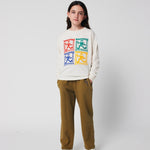 Bobo Choses Koszulka z długim rękawem Rainbow Mr Pencil Offwhite