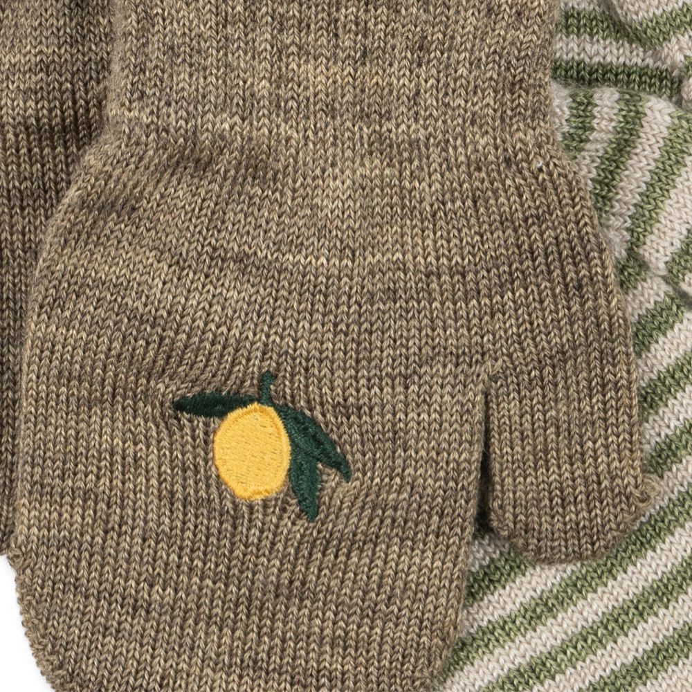 Konges Slojd Rękawiczki dla dzieci Lemon Stripe 2 Pak