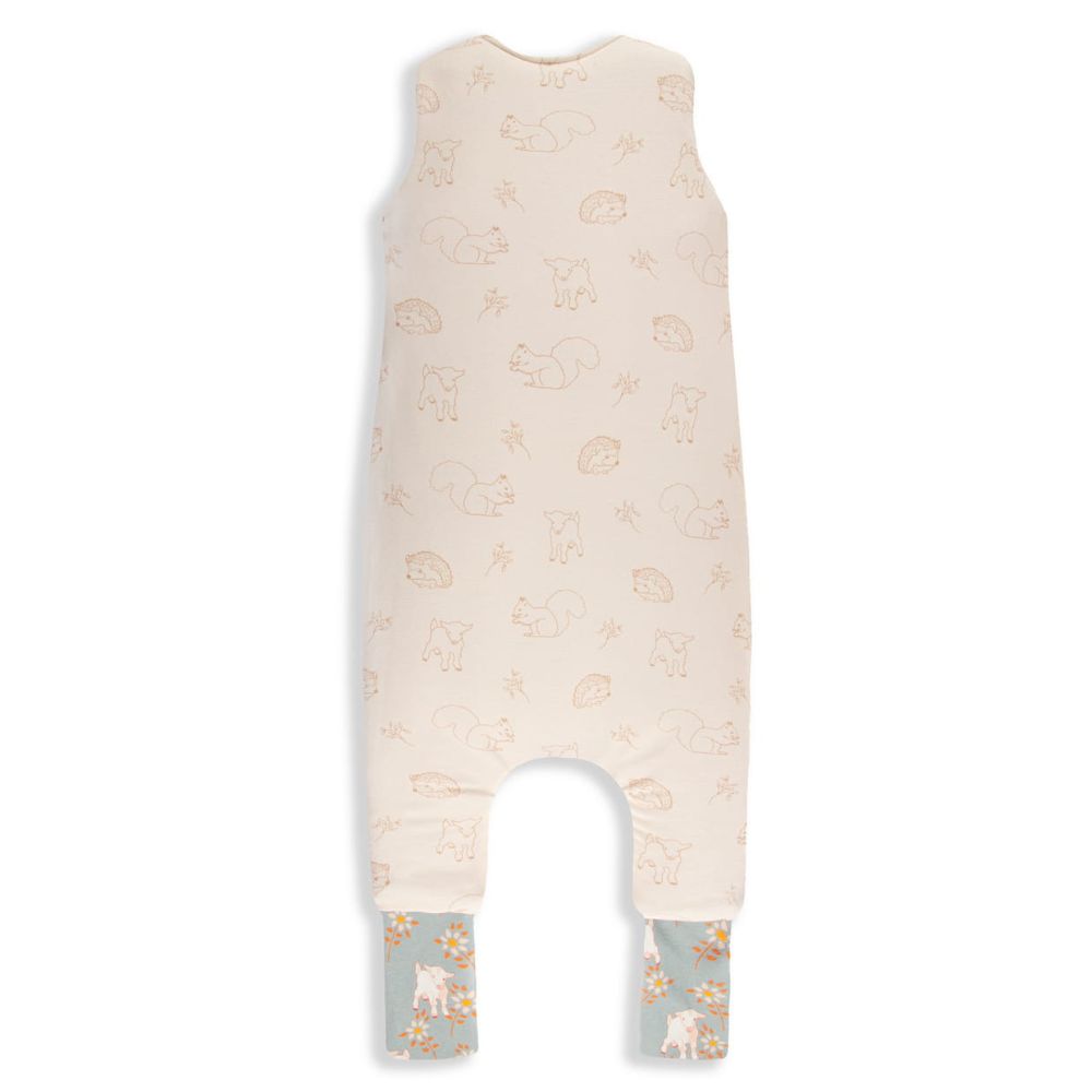 Sleepee Dwustronny śpiworek do spania z nóżkami Vintage Animals Sky Blue/Cream 6-12 m