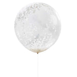 Gingerray Balony lateksowe 3 szt. Giant 91 cm White Confetti