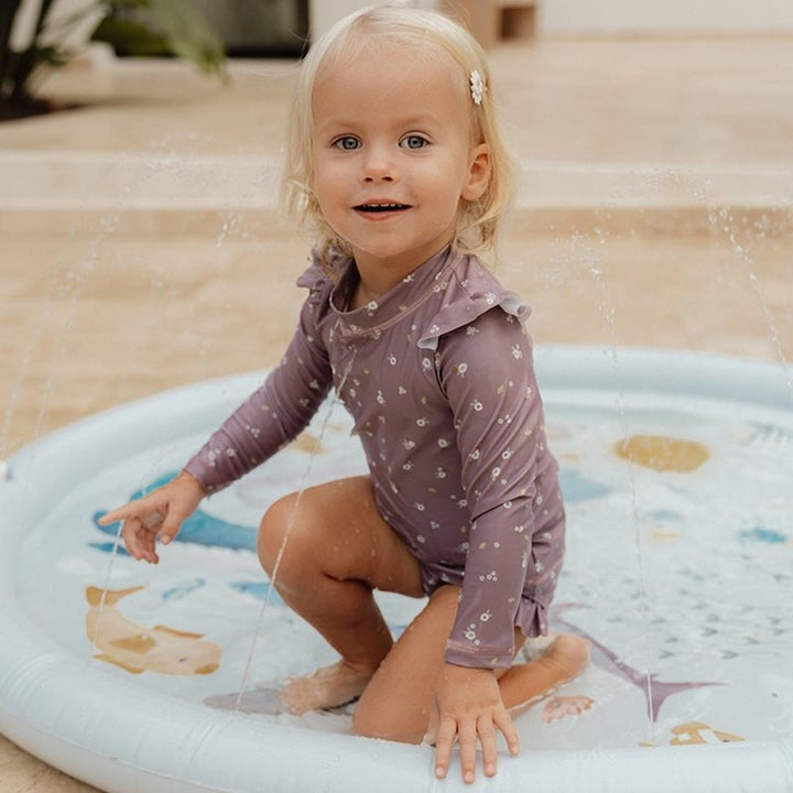 Little Dutch Koszulka kąpielowa dziewczęca z długim rękawem Mauve Blossom rozmiar 98/104