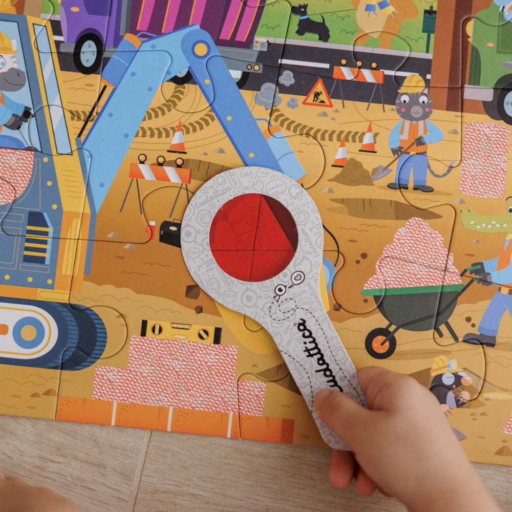 Ludattica Puzzle dla dzieci z ukrytymi motywami Plac budowy