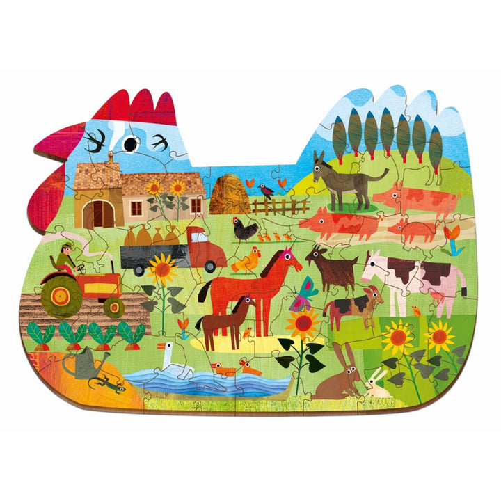 Ludattica Drewniane puzzle dla dzieci Farma/wieś