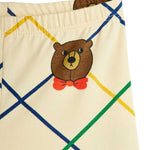 Mini Rodini Spodnie dzwony dla dzieci Bear check Ecru