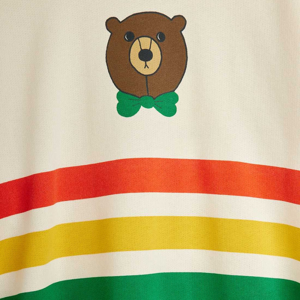 Mini Rodini Bluza dla dzieci Bear stripe Ecru