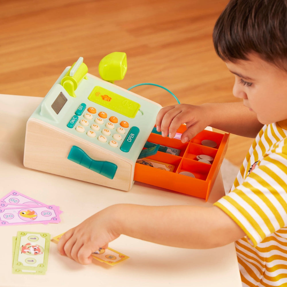 B.Toys Kasa fiskalna dla dzieci ze skanerem i czytnikiem kart płatniczych