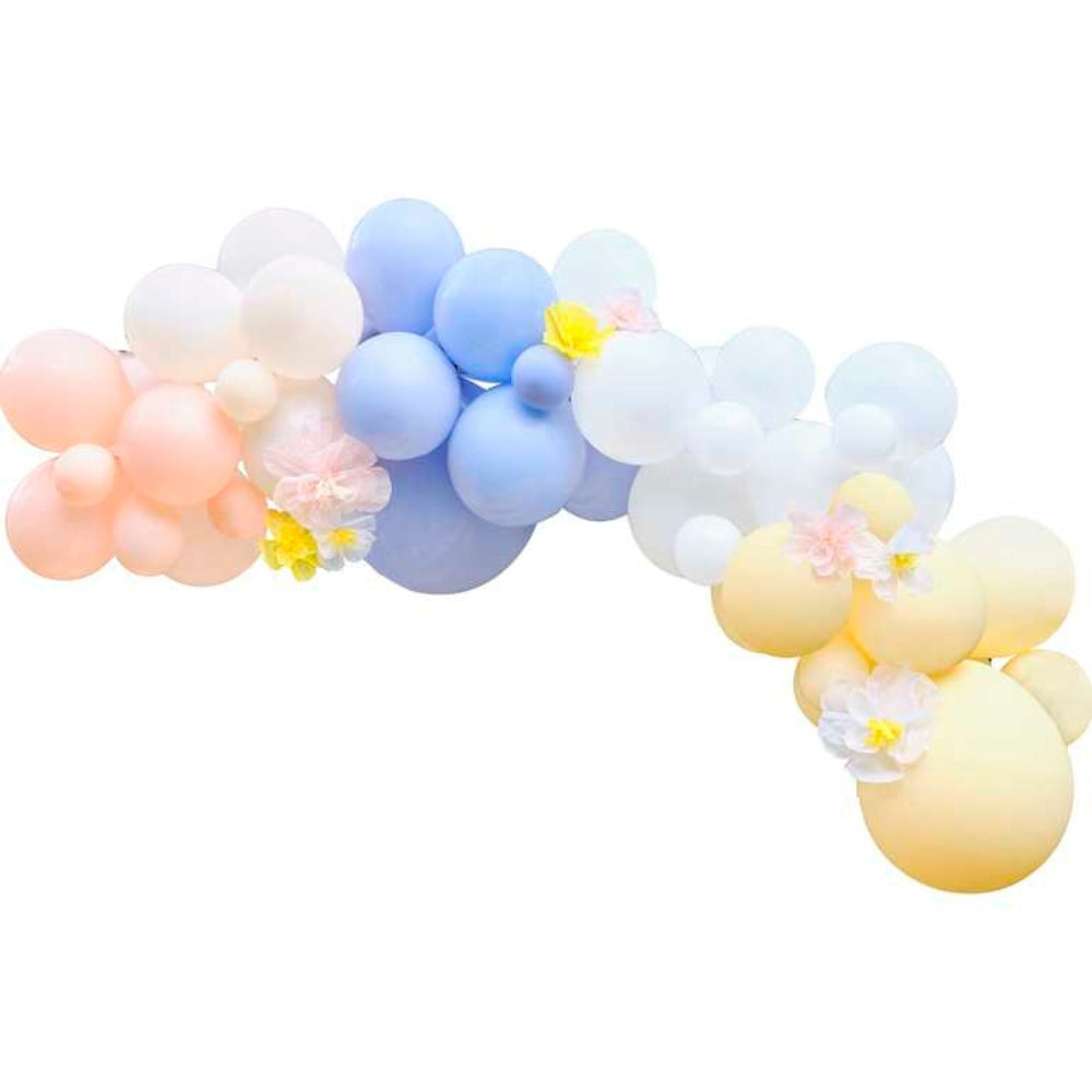 Gingerray balony lateksowe Girlandy Pastel z ozdobnymi kwiatkami