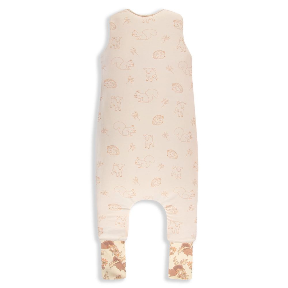 Sleepee Dwustronny śpiworek do spania z nóżkami Vintage Animals Almond/Cream 6-12 m