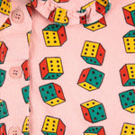 Bobo Choses Sztruksowa sukienka dla dziewczynki Dices all over Pink