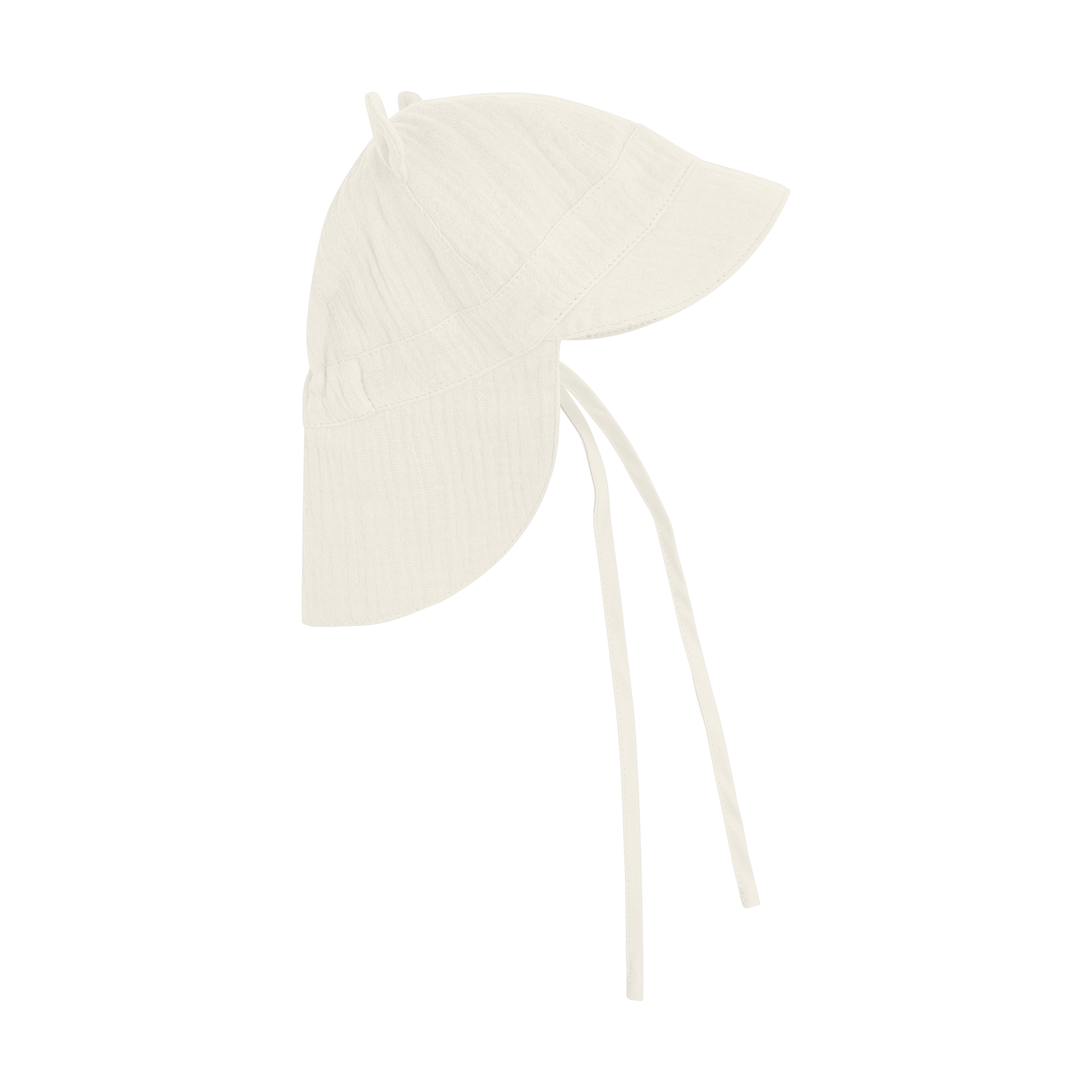 Huttelihut Czapka niemowlęca letnia z bawełny muślinowej Bear Ears Antique White