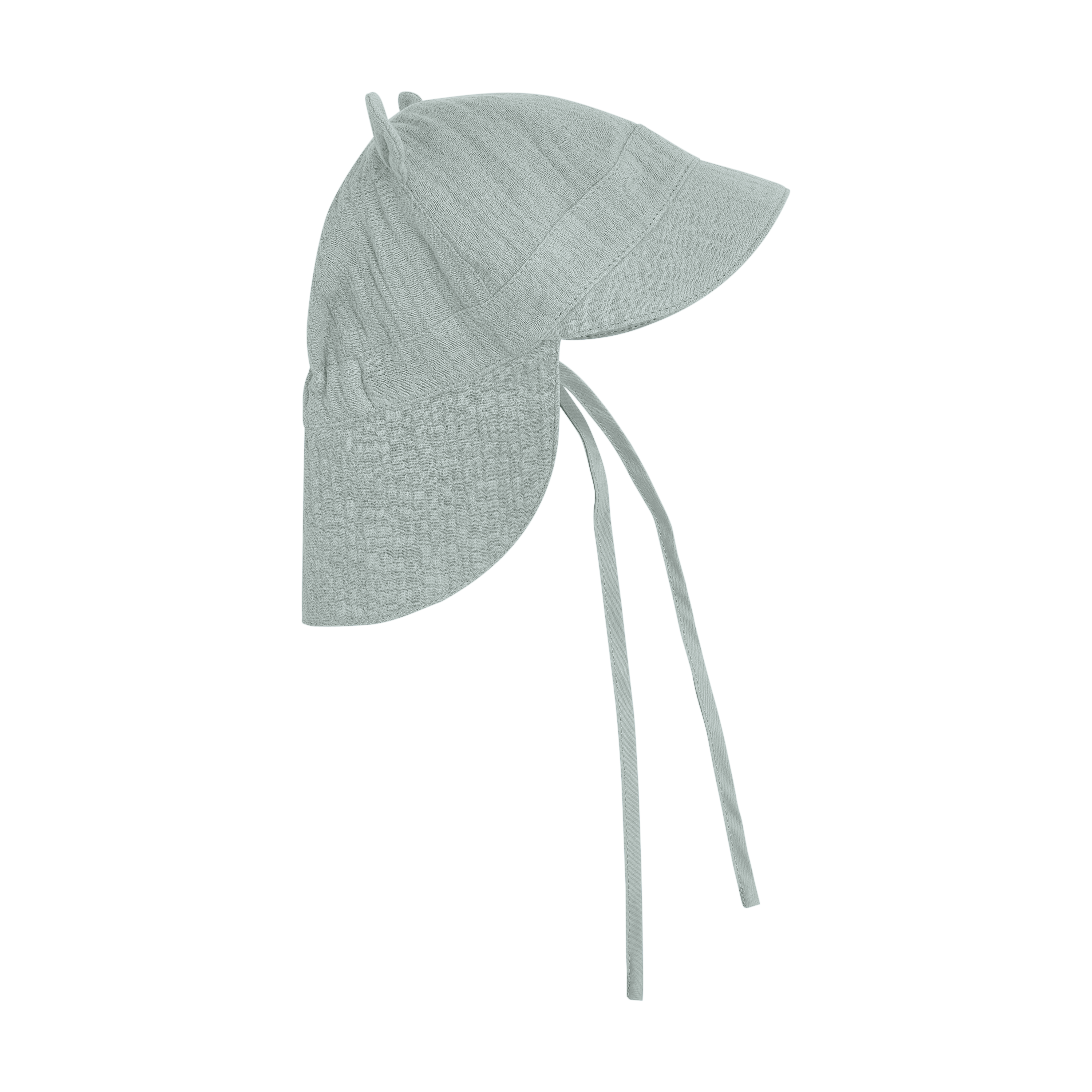 Huttelihut Czapka niemowlęca letnia z bawełny muślinowej Bear Ears Gray Mist