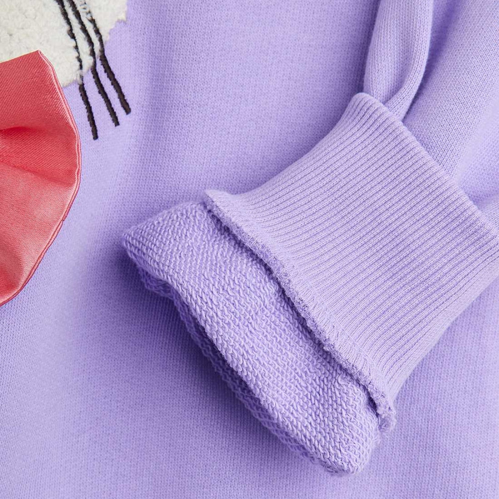 Mini Rodini Bluza dla dzieci Cat with bowtie Purple