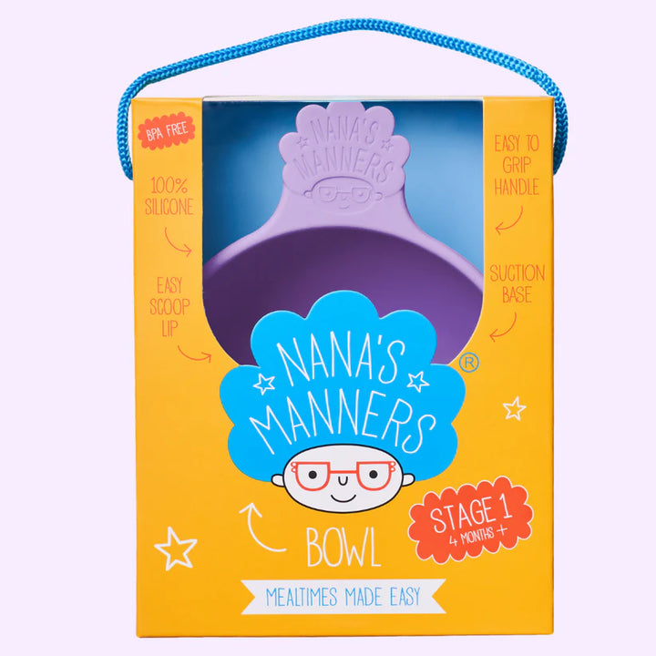 Nana's Manners Miseczka dla niemowlaka silikonowa z przyssawką Purple