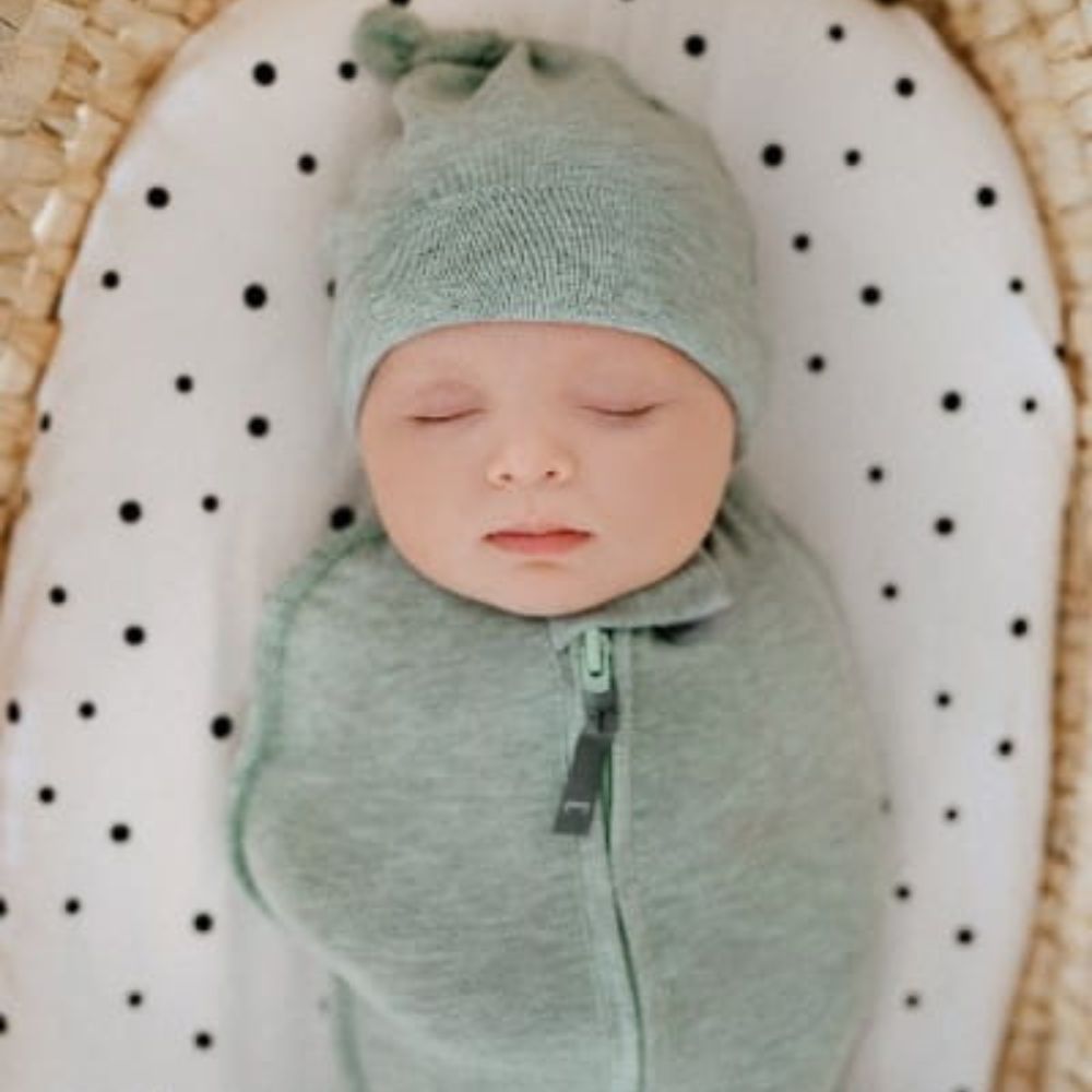 Sleepee Otulacz dla niemowlaka First Step z czapeczką Melanżowy jasny szary