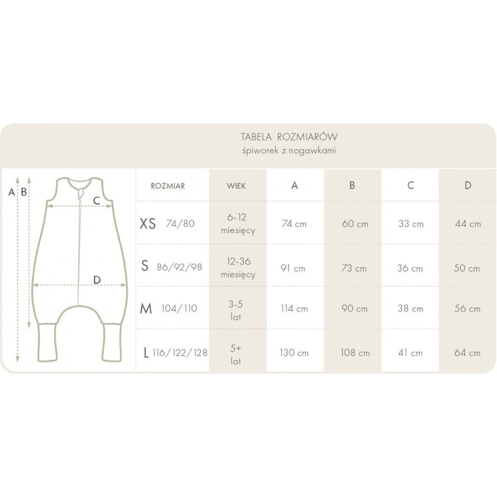 Babysteps Śpiworek z nogawkami Natura rozmiar XS 2,5 TOG