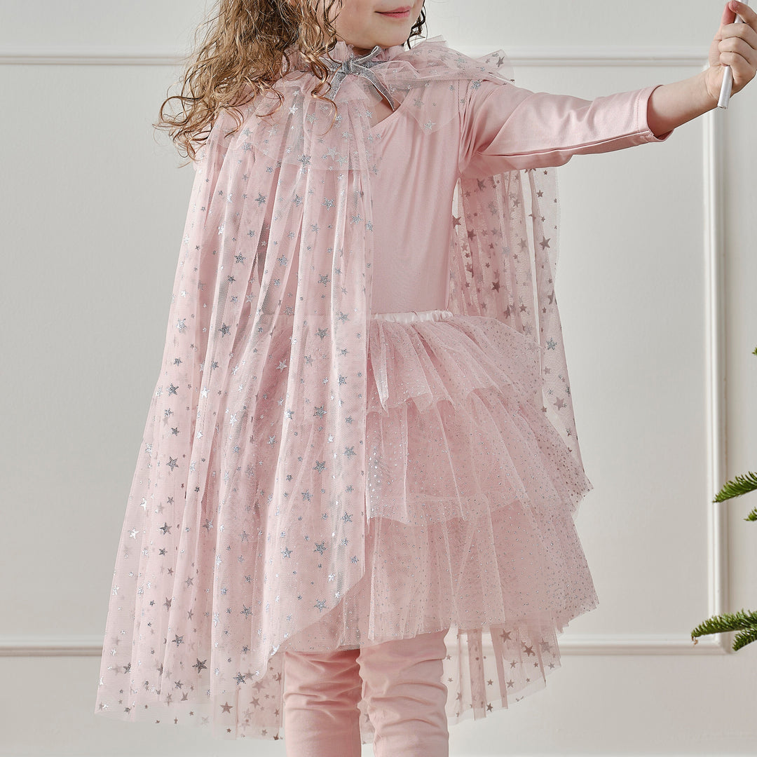 Gingerray Spódniczka tiulowa dla dziewczynki Blush & Silver Tiered Tutu 5-7 lat