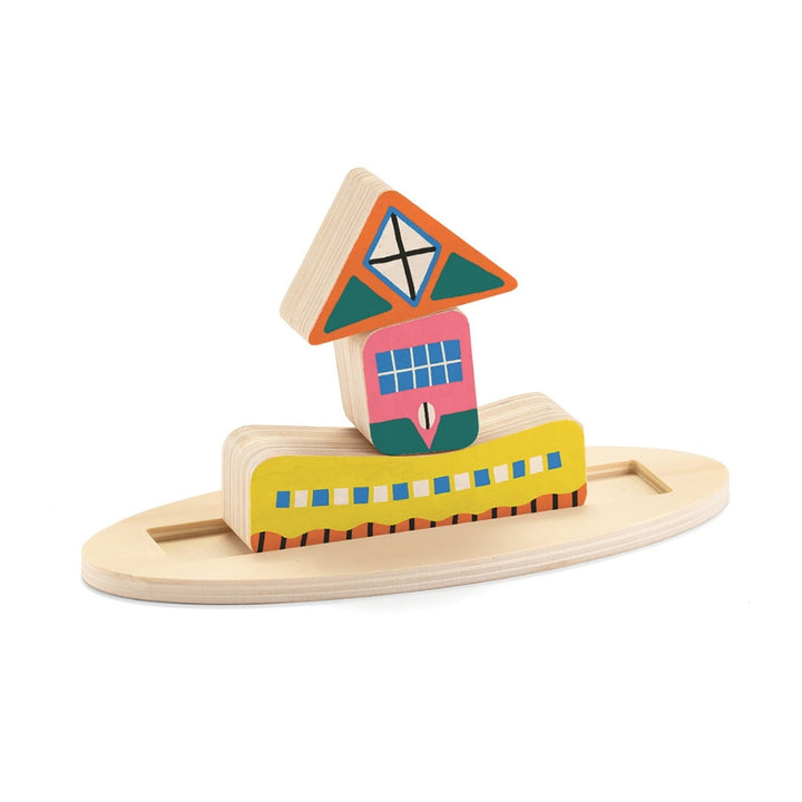 Djeco Gra zręcznościowa dla dzieci Drewniany balansujący Domek