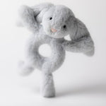 Jellycat Królik grzechotka srebrna 18 cm