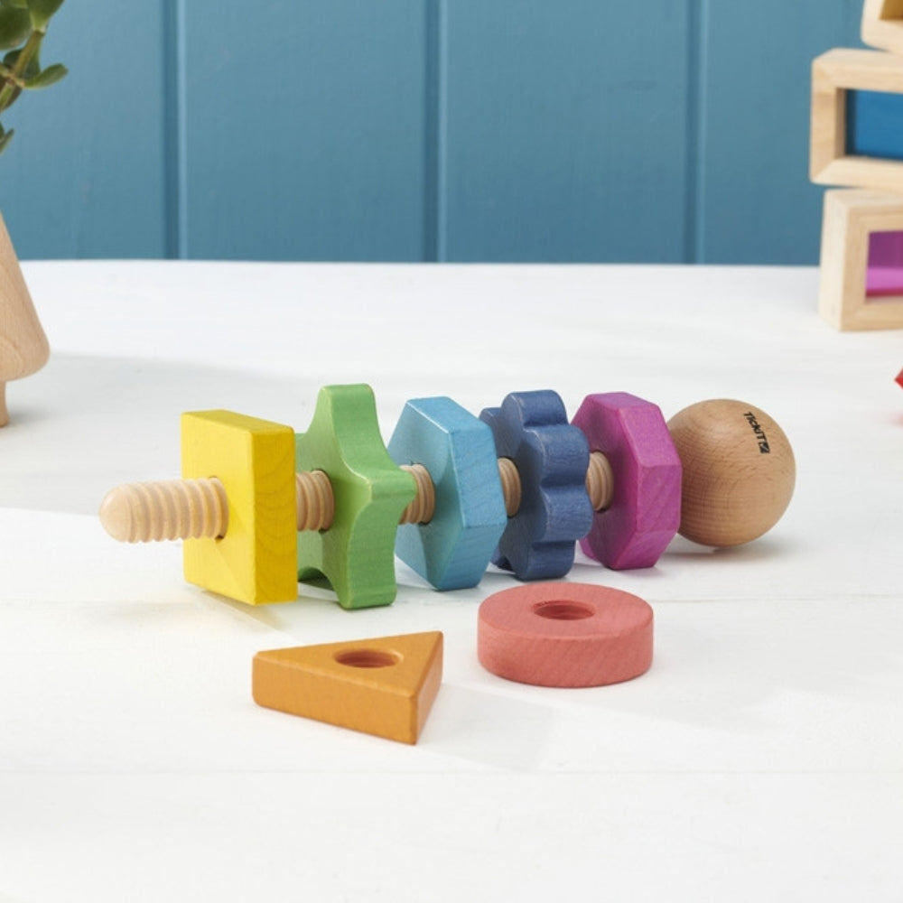 TickiT Zabawka zręcznościowa drewniany twister w kształcie tęczy