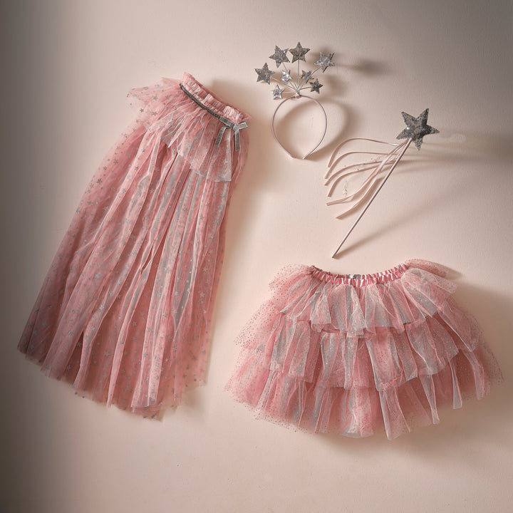 Gingerray Spódniczka tiulowa dla dziewczynki Blush & Silver Tiered Tutu 5-7 lat